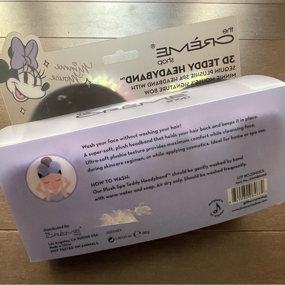 Disney Minnie Mouse The Crème Shop 3D Plush Spa Makeup Headband New In Package - Picture 2 of 5